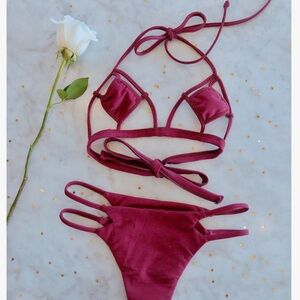 Wine colored bikini set